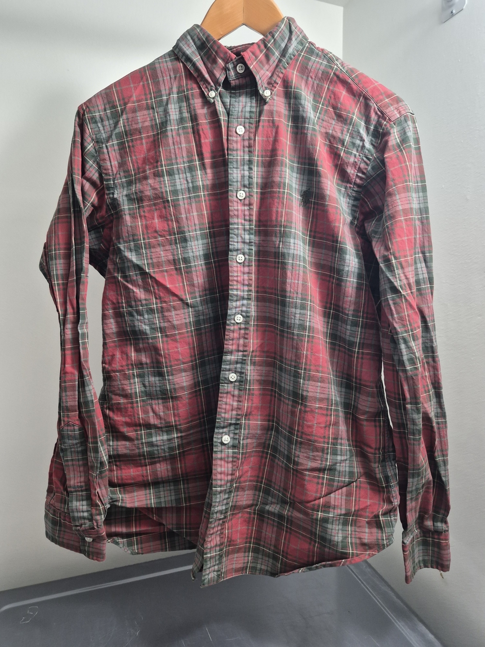 Ralph Lauren Red and Green Plaid Button-Down Shirt